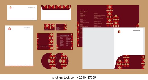 Abstract Square Shape Pattern logo Modern Corporate Business Identity Stationary
