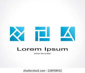 Abstract Square Shaped Elements. Template Logo Design. Vector Eps8