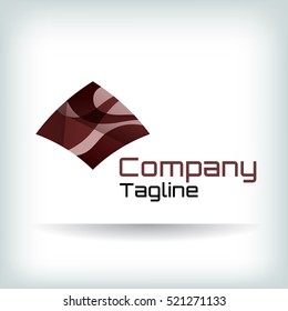 Abstract square shaped icon. Logotype for business. Vector illustration.