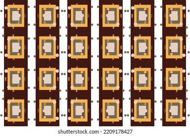 Abstrakter quadratischer Formen geometrischer Muster Vektor Es ist ein Muster, das durch die Kombination geometrischer Formen erstellt wurde. Erstellen Sie schöne Stoffmuster. Design für den Druck. Verwendung in der Modebranche.