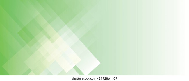 Abstract square shapes green background