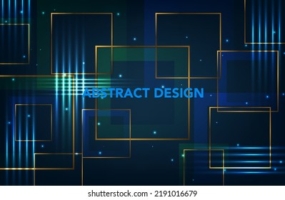 abstract square shapes on dark background. technology structure. vector illustration.
golden square