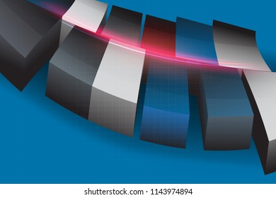 Abstract square shapes scene concept vector wallpaper on a blue backgrounds