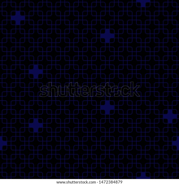 abstract square\
shapes. vector seamless pattern. simple black and blue repetitive\
background. textile paint. fabric swatch. wrapping paper.\
continuous print. dark\
grid