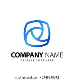 Abstract Square Square Shield Logo Design Vector Illustration Template Stock