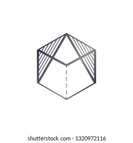 Abstract square sign design. 'A&M' monogram logo. Vector image.