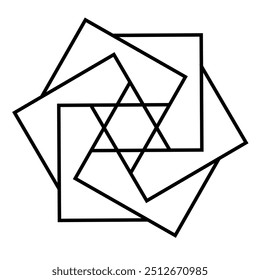 Abstract Square With star in the middle. Radial square. Abstract Square Vector logo