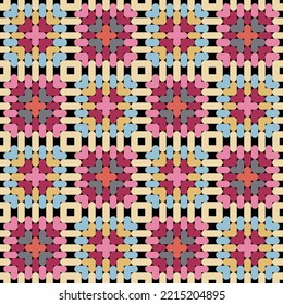 abstract square stitch colorful pattern