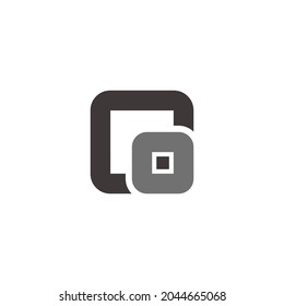 abstract square stripes box symbol logo vector