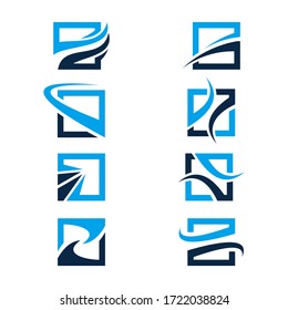 Abstract square swoosh logo concept colorful for business company. Vector Illustration