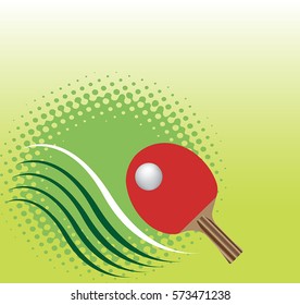 Abstract square table tennis banner.Green background