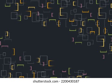 Abstract square tech futuristic design template pattern decoration. Overlapping artwork design with free space of text background. Vector