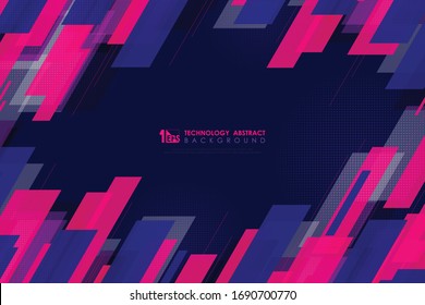 Abstract Square Tech Line Pattern Design Colorful Futuristic Artwork Background. Illustration Vector Eps10