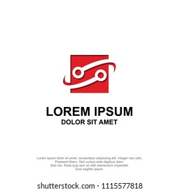 abstract square technology logo