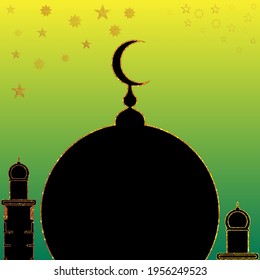 Abstract square template for eid mubarak event