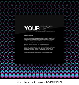 Abstract square text box design with circles background Eps 10 vector illustration