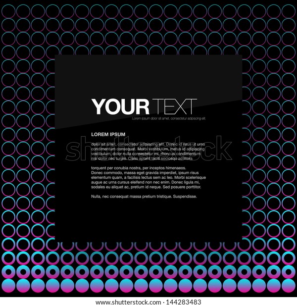 Abstract square text box design with circles\
background Eps 10 vector\
illustration