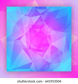 Abstract square triangle background. Tender smooth polygonal backdrop for business presentation. Positive bright gradient color transition for application and web. Trendy geometric colorful banner.