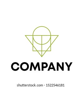 Abstract square triangle circle  logo design vector template
