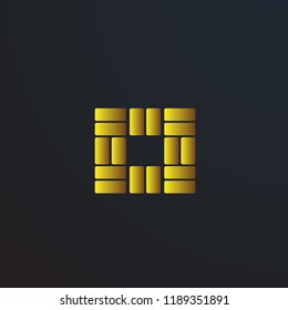 abstract square, vector logo, symbol, sign, or mark design illustration
