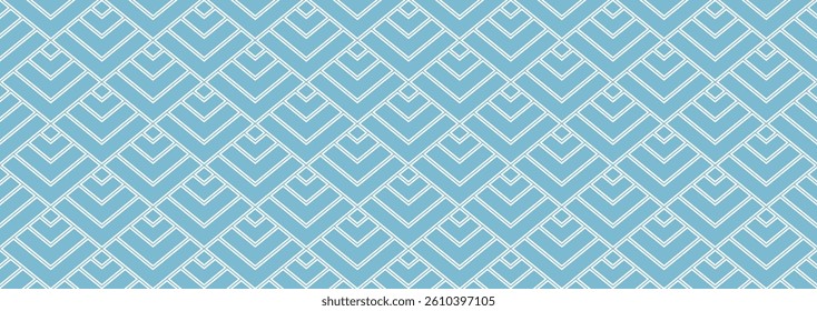 Abstract square wave graphic. Japanese seamless pattern background. Geometric and ornamental design vector.