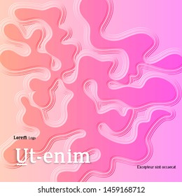 Abstract square web templates with wavy embossed gradient shapes on gradient background. Social media web banner or landing page. Fluid lighting effect with smooth liquid colors.