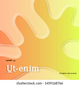 Abstract square web templates with wavy embossed gradient shapes on gradient background. Social media web banner or landing page. Fluid lighting effect with smooth liquid colors.