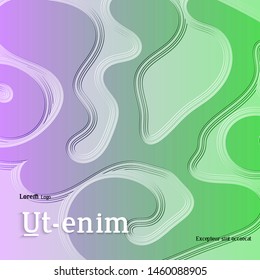 Abstract square web templates with wavy embossed gradient shapes on gradient background. Social media web banner or landing page. Fluid lighting effect with smooth liquid colors.