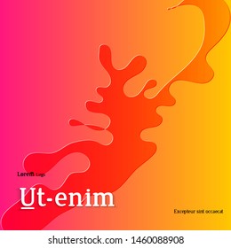 Abstract square web templates with wavy embossed gradient shapes on gradient background. Social media web banner or landing page. Fluid lighting effect with smooth liquid colors.