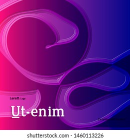 Abstract square web templates with wavy embossed gradient shapes on gradient background. Social media web banner or landing page. Fluid lighting effect with smooth liquid colors.