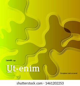 Abstract square web templates with wavy embossed gradient shapes on gradient background. Social media web banner or landing page. Fluid lighting effect with smooth liquid colors.
