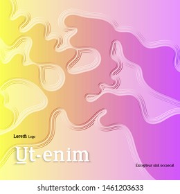 Abstract square web templates with wavy embossed gradient shapes on gradient background. Social media web banner or landing page. Fluid lighting effect with smooth liquid colors.