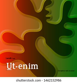 Abstract square web templates with wavy embossed gradient shapes on gradient background. Social media web banner or landing page. Fluid lighting effect with smooth liquid colors.