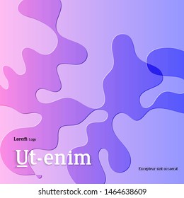 Abstract square web templates with wavy embossed gradient shapes on gradient background. Social media web banner or landing page. Fluid lighting effect with smooth liquid colors.