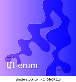 Abstract square web templates with wavy embossed gradient shapes on gradient background. Social media web banner or landing page. Fluid lighting effect with smooth liquid colors.