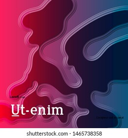 Abstract square web templates with wavy embossed gradient shapes on gradient background. Social media web banner or landing page. Fluid lighting effect with smooth liquid colors.