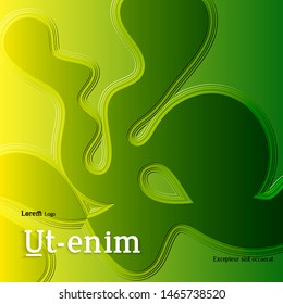 Abstract square web templates with wavy embossed gradient shapes on gradient background. Social media web banner or landing page. Fluid lighting effect with smooth liquid colors.