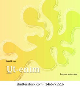 Abstract square web templates with wavy embossed gradient shapes on gradient background. Social media web banner or landing page. Fluid lighting effect with smooth liquid colors.