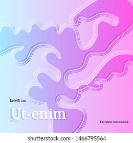 Abstract square web templates with wavy embossed gradient shapes on gradient background. Social media web banner or landing page. Fluid lighting effect with smooth liquid colors.