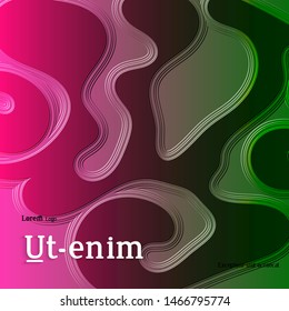 Abstract square web templates with wavy embossed gradient shapes on gradient background. Social media web banner or landing page. Fluid lighting effect with smooth liquid colors.