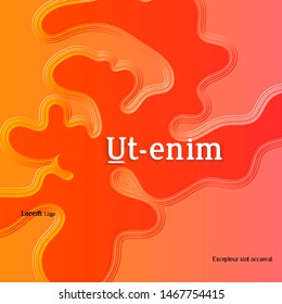 Abstract square web templates with wavy embossed gradient shapes on gradient background. Social media web banner or landing page. Fluid lighting effect with smooth liquid colors.