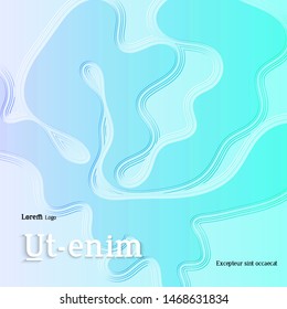 Abstract square web templates with wavy embossed gradient shapes on gradient background. Social media web banner or landing page. Fluid lighting effect with smooth liquid colors.