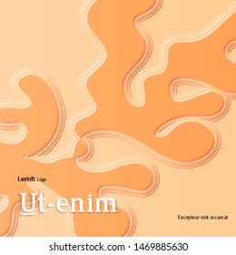 Abstract square web templates with wavy embossed gradient shapes on gradient background. Social media web banner or landing page. Fluid lighting effect with smooth liquid colors.