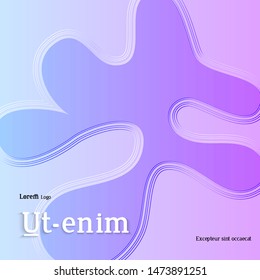 Abstract square web templates with wavy embossed gradient shapes on gradient background. Social media web banner or landing page. Fluid lighting effect with smooth liquid colors.