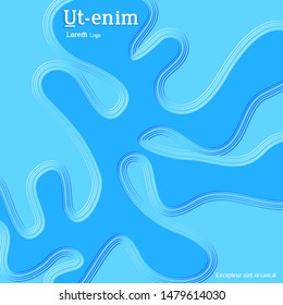 Abstract square web templates with wavy embossed gradient shapes on gradient background. Social media web banner or landing page. Fluid lighting effect with smooth liquid colors.