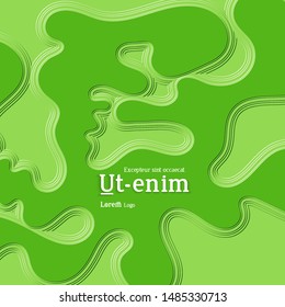 Abstract square web templates with wavy embossed gradient shapes on gradient background. Social media web banner or landing page. Fluid lighting effect with smooth liquid colors.