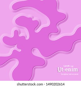 Abstract square web templates with wavy embossed gradient shapes on gradient background. Social media web banner or landing page. Fluid lighting effect with smooth liquid colors.