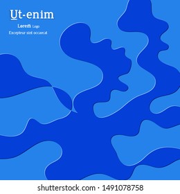 Abstract square web templates with wavy embossed gradient shapes on gradient background. Social media web banner or landing page. Fluid lighting effect with smooth liquid colors.