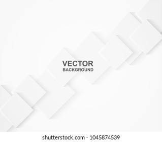 Abstract square white Background ,light and shadow ,Vector
