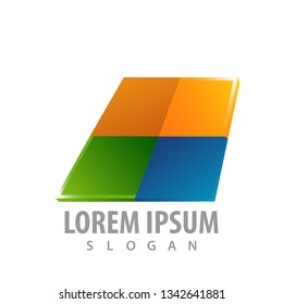 Abstract square window colorful concept design. Symbol graphic template element 